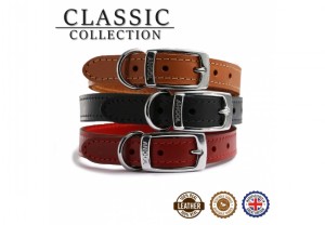 Ancol Classic Leather Collar 20-26cm